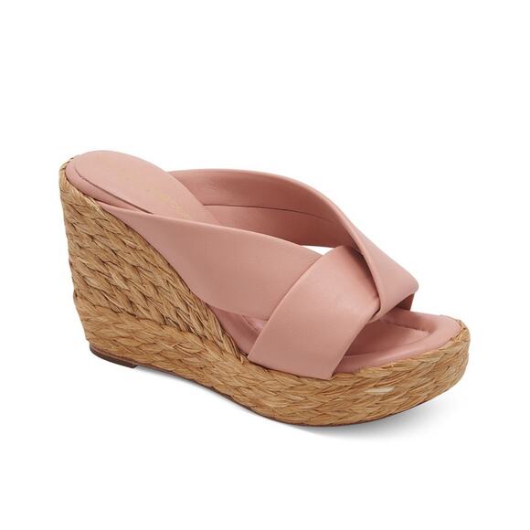 Andre Assous Espadrille Wedge Sandals Blush Pink Nude NWOT Womens US 9 | EU 39 - Picture 1 of 7